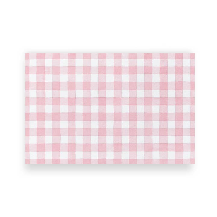 Ellen Davis Creative – wholesale Disposable placemat – Pink Gingham Paper Placemats | Set of 24