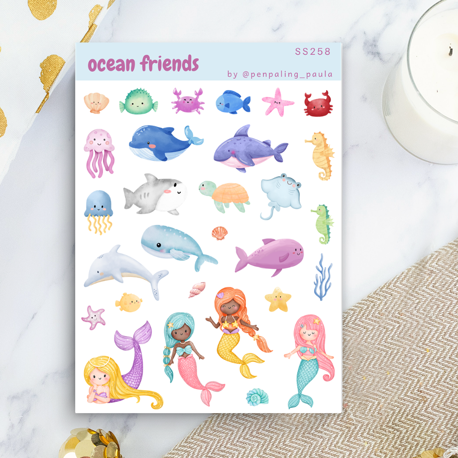 Penpaling Paula - Wholesale Sticker - Ocean Friends - Sticker Sheet0