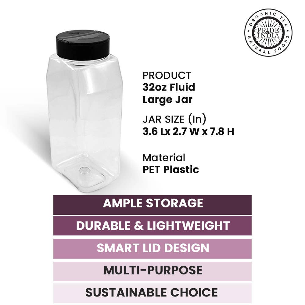 PRIDE INDIA BRANDS – wholesale Jar – Clear PET Storage Jars with Caps9