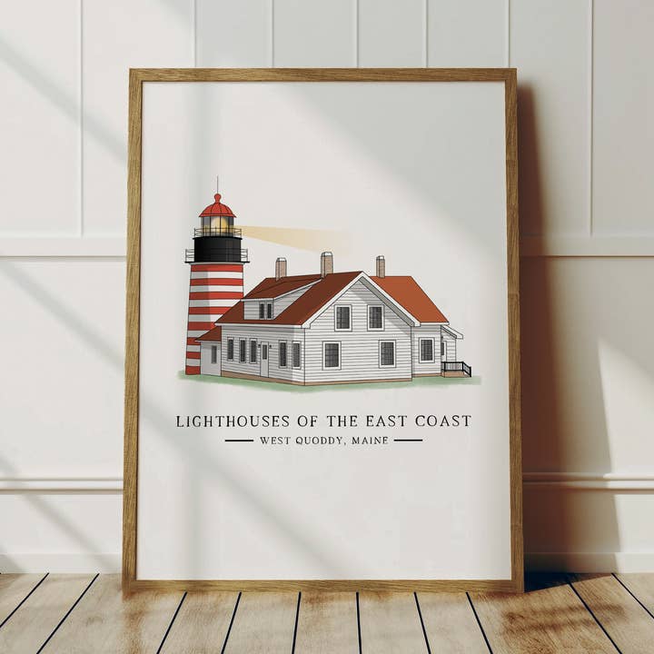 West Quoddy - Fari della costa orientale per la vendita all'ingrosso da parte di Fox Burrow Designs