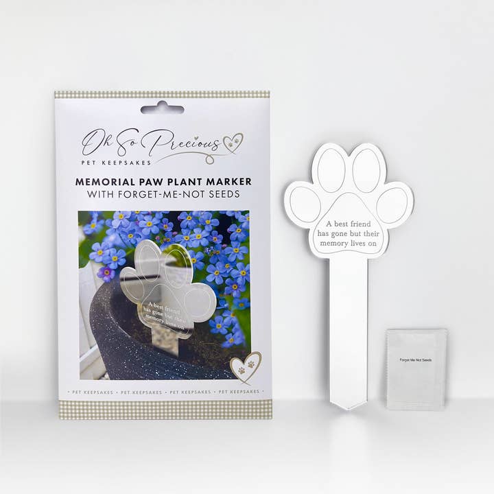 The Lovely Gift Group - Wholesale Plant Seeds - Paw Print Memorial Garden Planter & Forget Me Not Seeds