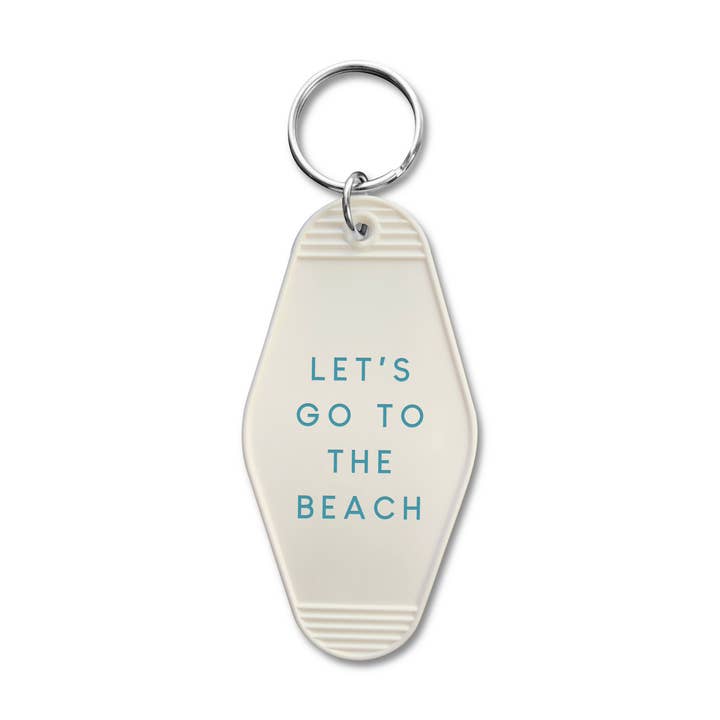 Retro Hotel Keychain - Let's Go To The Beach for wholesale by Declaration & Co