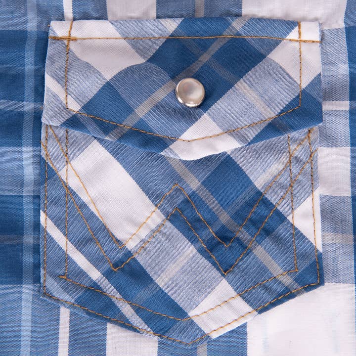 Lexington Pet & Wrangler Pet - Vente Chemise – chien - Chemise à carreaux Wrangler à poches à pression Bleu Multi