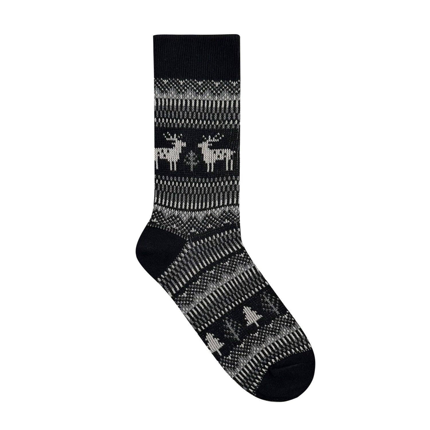 7DAYSSOCKS - Vente Chaussettes – homme - Chaussettes Crew Deer en jacquard pour hommes1