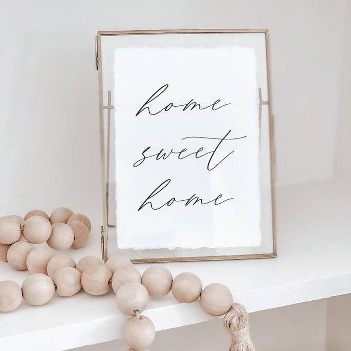DWELL Home Shoppe - Wholesale Art Print - Glass Table Frames & Cards - Home Sweet Home | Hostess Gift