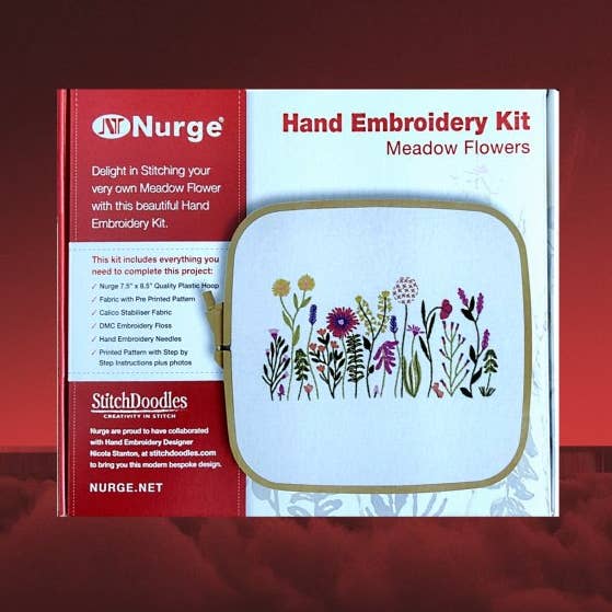 Nurge Meadow Flowers Hand Embroidery Kit for wholesale by Nurge