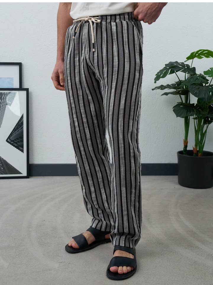 Premium Men’s Ribbed Texture Lounge Pants – Relaxed Summer for wholesale by PremiumDenim