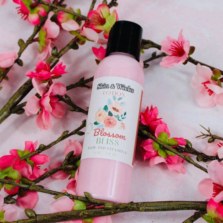 Blossom Bliss Organic Hand Lotion for wholesale by Skin & Wicks