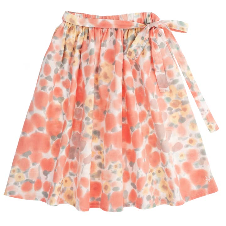 Gonna midi per bambina con stampa floreale S31021 per la vendita all'ingrosso da parte di Tocoto Vintage