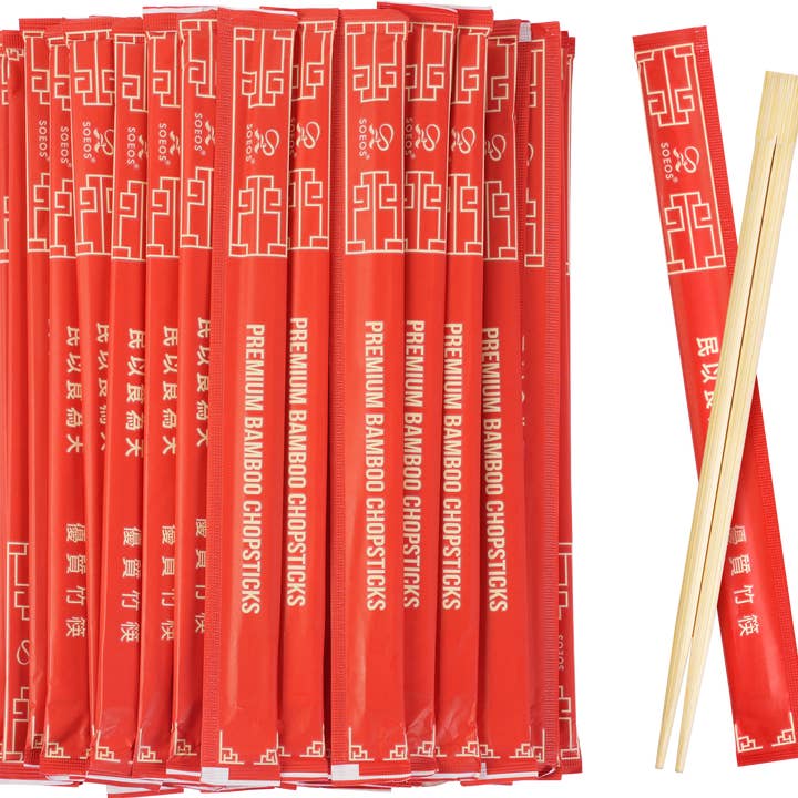 Soeos Premium Disposable Bamboo Chopsticks (100 Sets) for wholesale by soeos