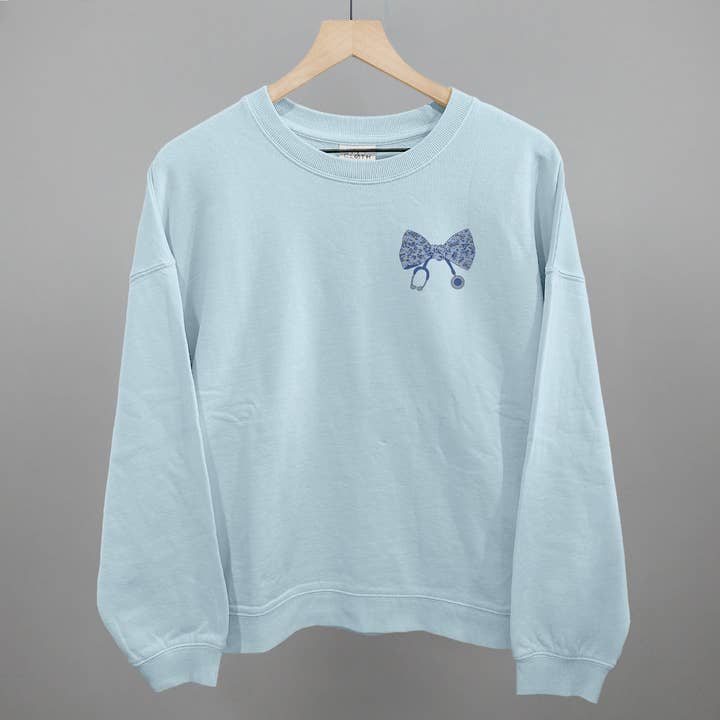 Ivy + Cloth - Wholesale Screen Printed T-Shirt - Women's - Stethoscope Floral Bow (Left Chest)8