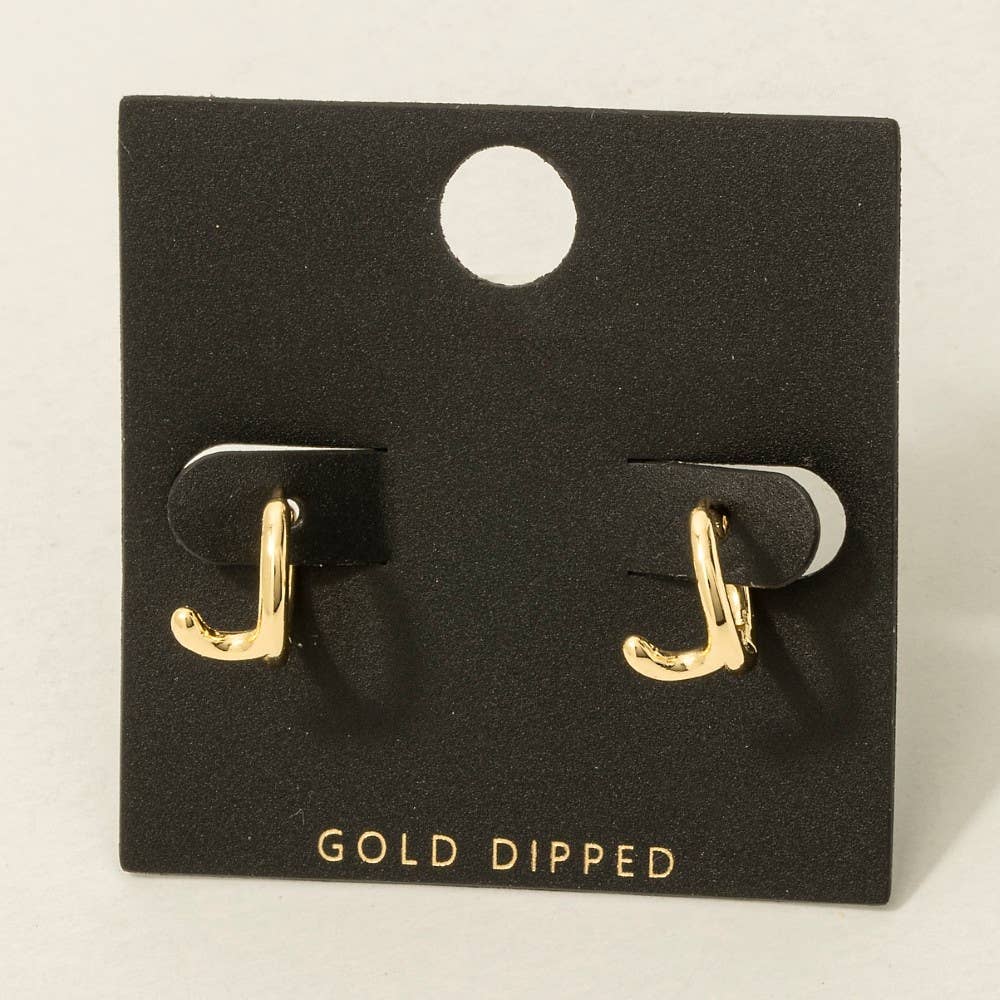 Fame Accessories – wholesale Hoop-örhängen – Guldpläterade miniörhängen med initialbokstav9
