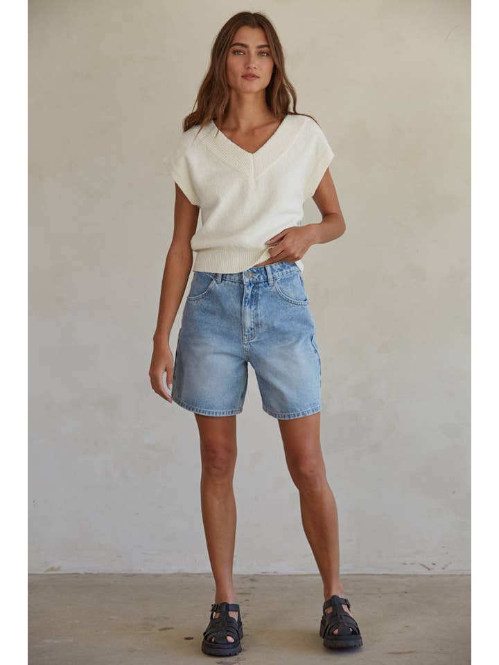 BD281 | Denim Straight Leg Shorts for wholesale on Faire