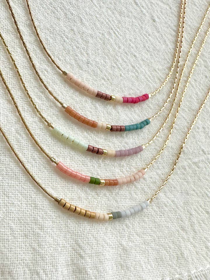 Springtime Minimalist Beaded Necklace for wholesale by Ocean Breakup