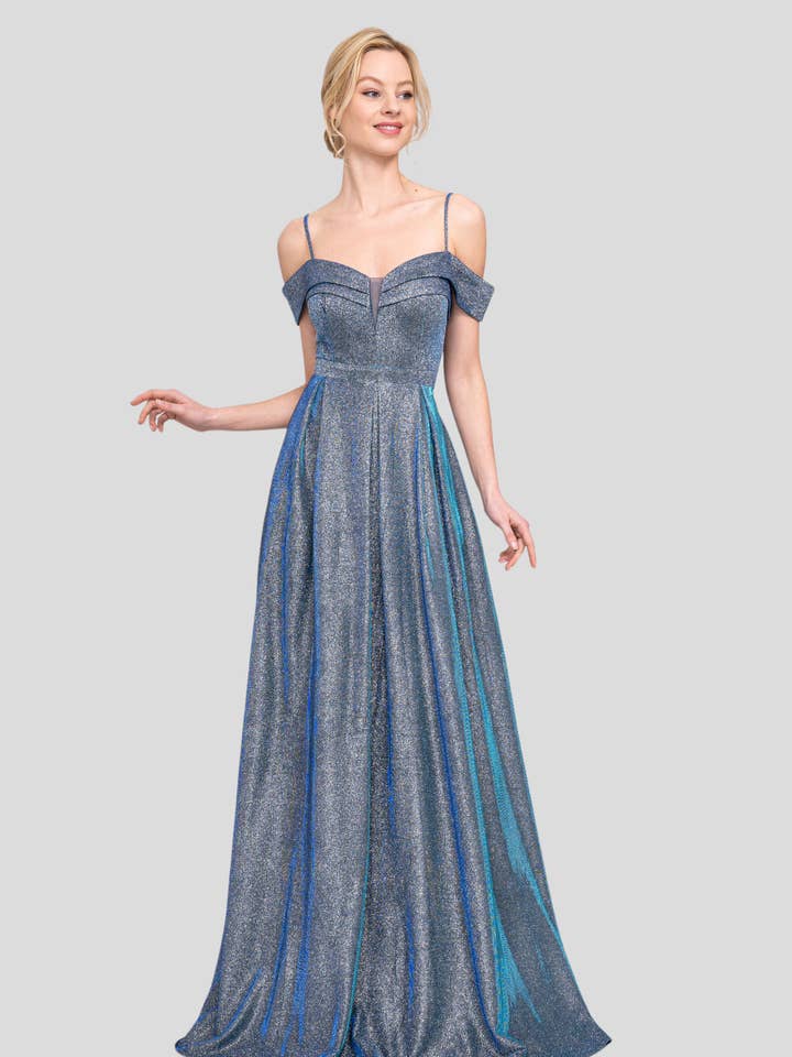 Lautinel - Vente Robe de soirée – femme - Robe de soirée longue à paillette col bateau R1836
