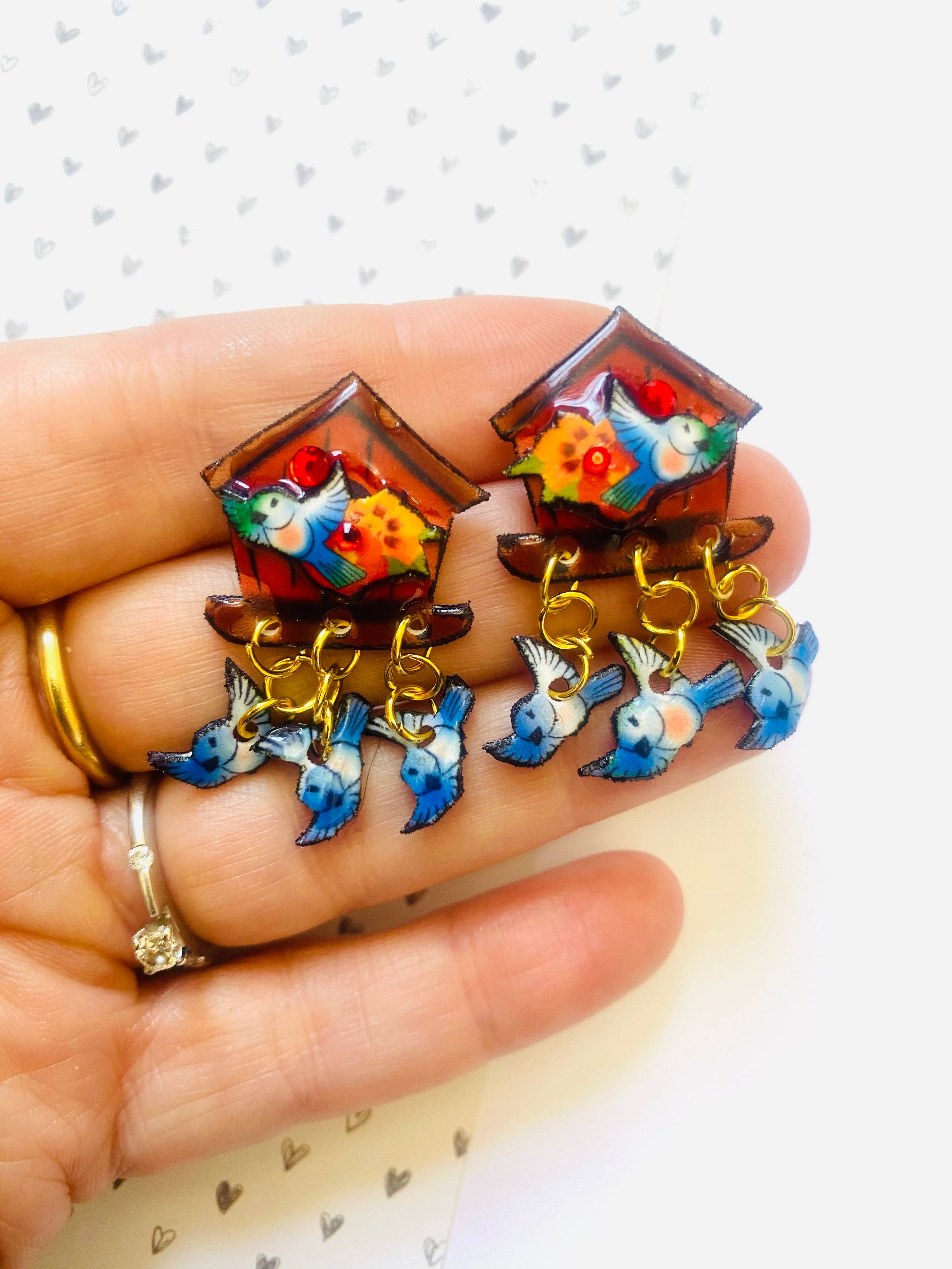 Rosie Rose Parker - Wholesale Dangle Earrings - retro bird house earring cluster earrings for women summer 8