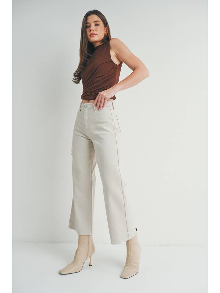 JUST BLACK DENIM - Wholesale Pants - Women's - BP440J - SUPERMOON - Trouser Wide Leg
