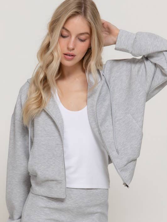 Long Slv Soft Scuba Hoodie Jacket for wholesale by MintChoco