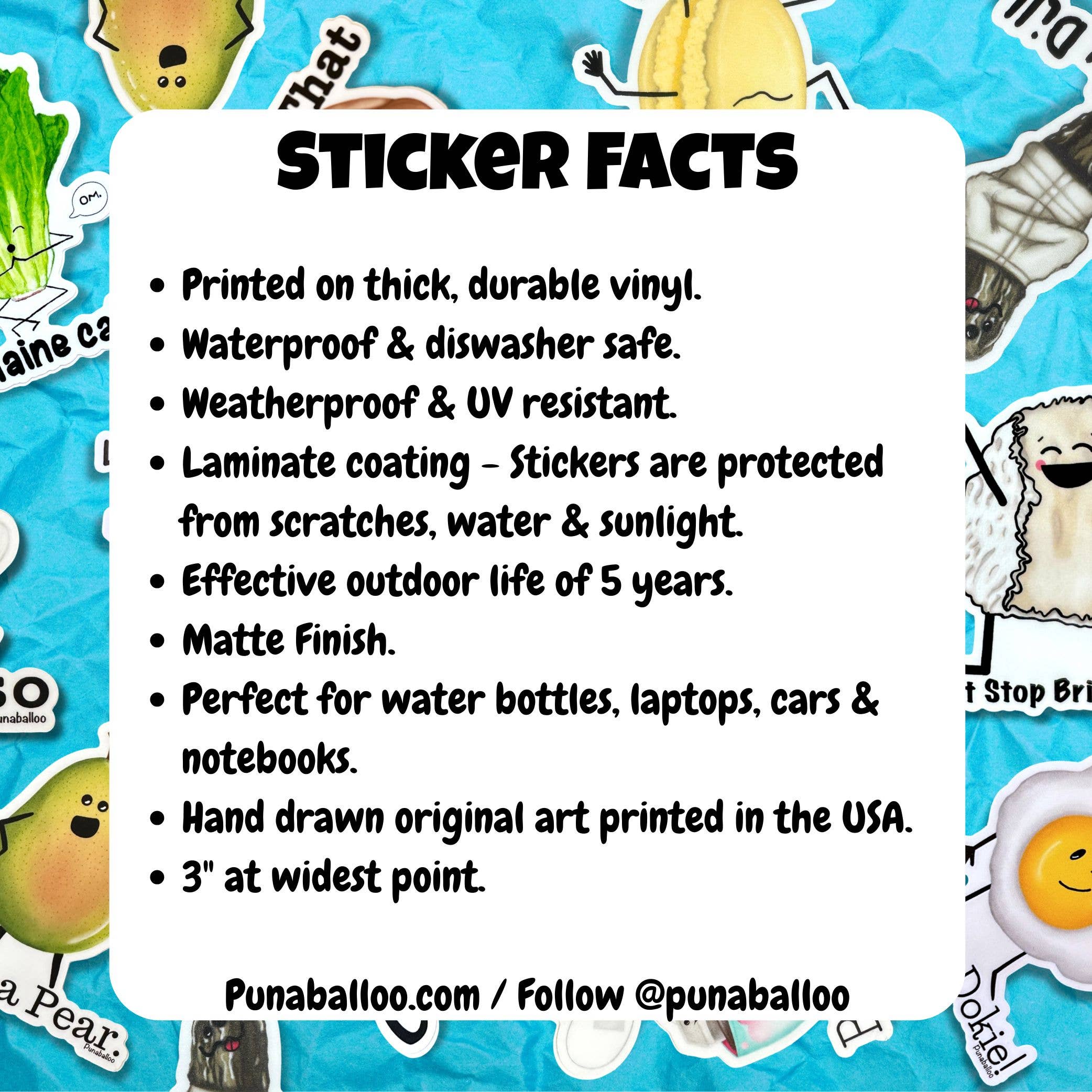 Punaballoo – Großhandel Aufkleber – Erschrockener Chipless Vinyl Wasserdichter Aufkleber – Lustiges Keks-Wortspiel8