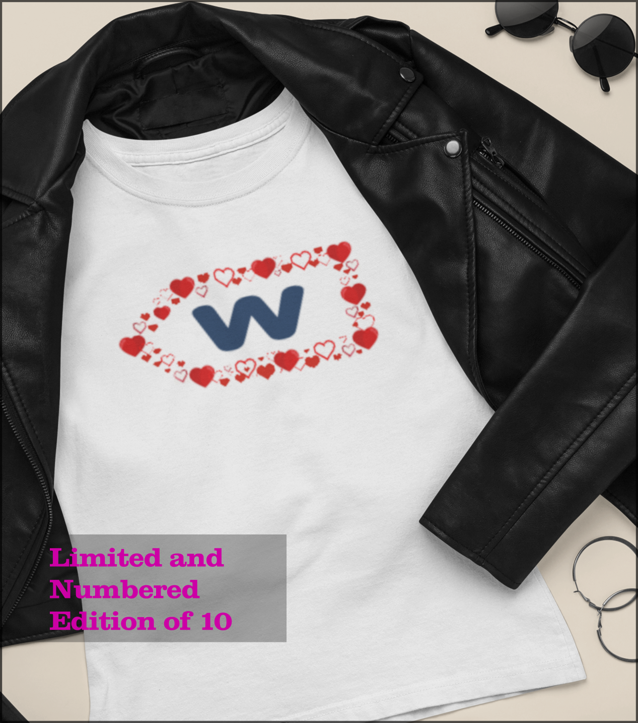 Bianco T-shirt - Cuori & Logo in vendita all'ingrosso su Faire1