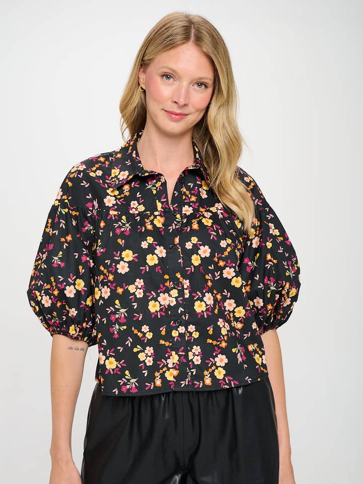 Space Ditsy Doria Top for wholesale by Meet me in Santorini