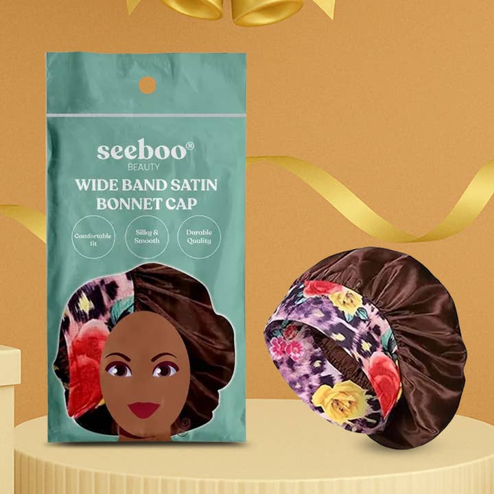Gorra de satén de banda ancha, color café para venta al por mayor de seeboo