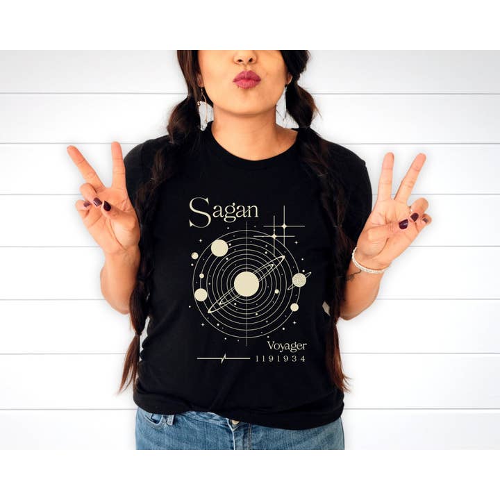 Science & Snark - Wholesale Screen Printed T-Shirt - Women's - Carl Sagan Voyager Shirt
