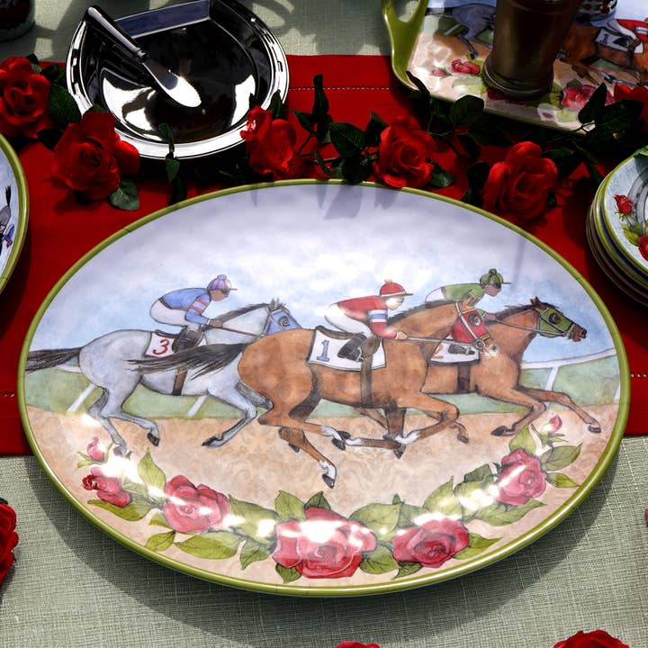 Certified International - Wholesale Platter - Day at the Races Melamine Oval Platter 18 x 13.5