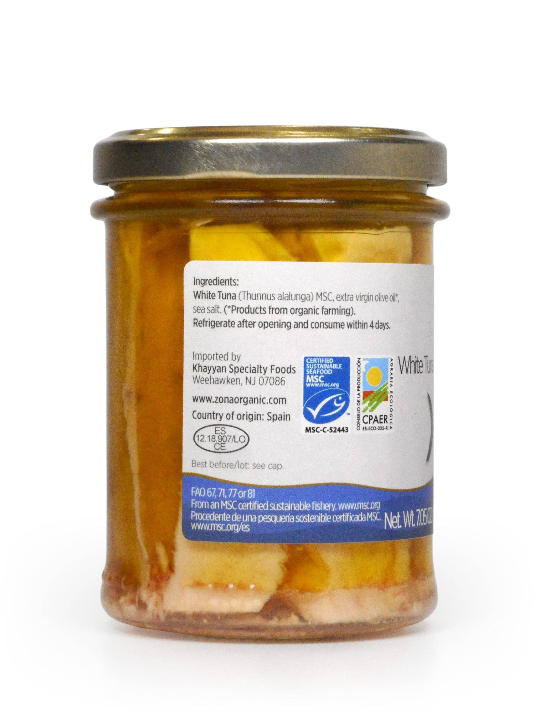 Khayyan Specialty Foods - Wholesale Tinned Fish - White Tuna in Organic Extra Virgin Olive Oil 12/200gr - ZONA6