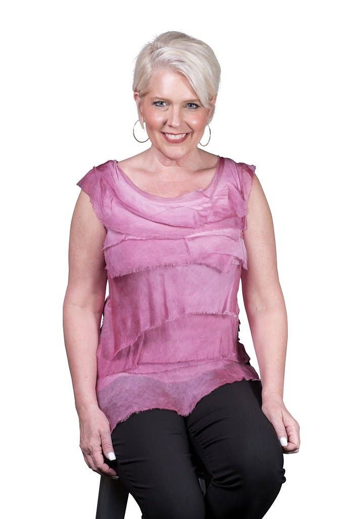 TINA Stephens Italy/Tees By Tina - Wholesale Blouse - Women's - Arianna Silk Ruffle Top (BT205)8