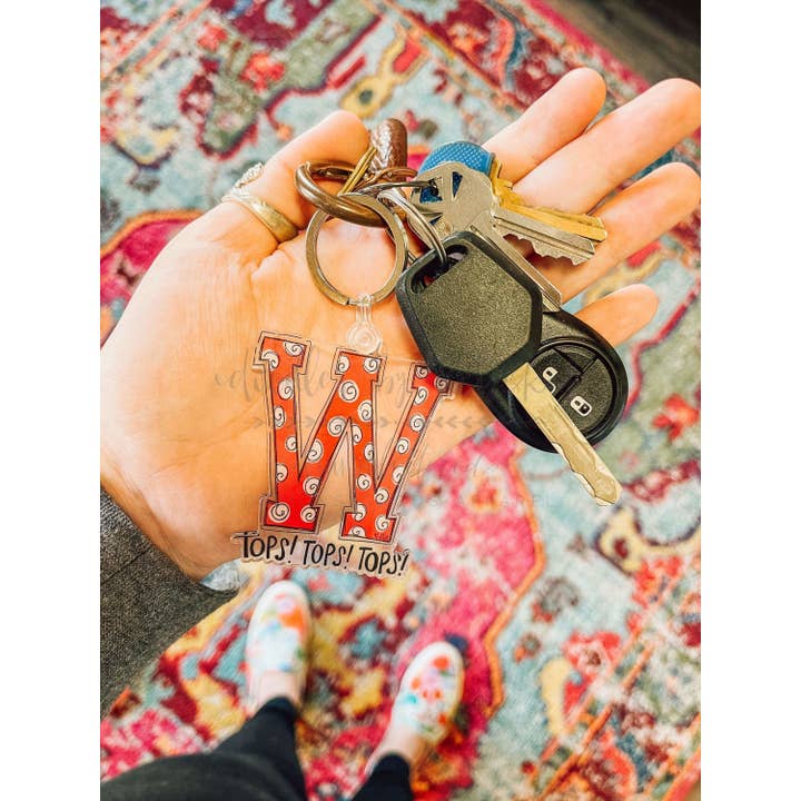 Western W Acrylic Keychain for wholesale by Doodles By Rebekah