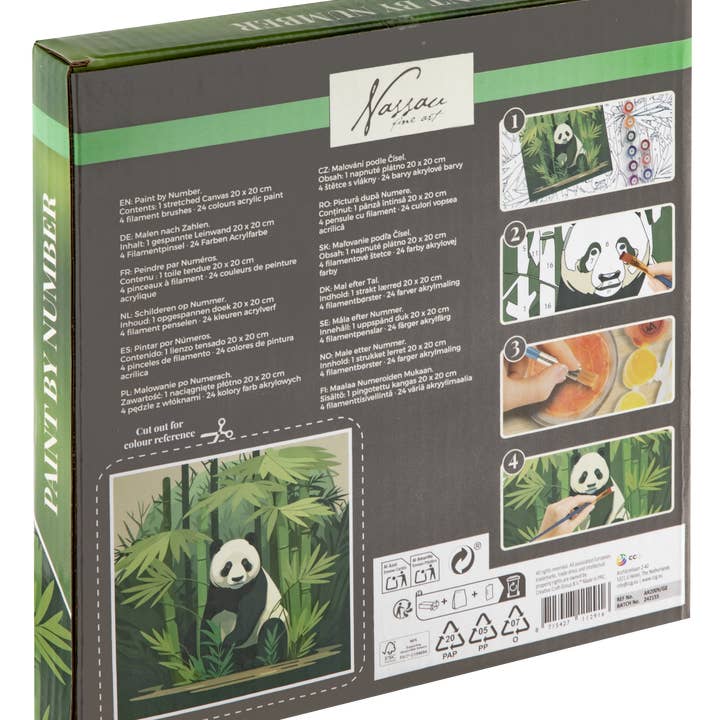 Robbie Toys Ltd – wholesale DIY craft kit – Paint by number 20x20cm Panda-25 paints/4 brushes1