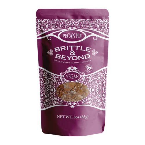Pecan Pie Brittle with Caramelized Sugar for wholesale by BRITTLE & BEYOND, LLC