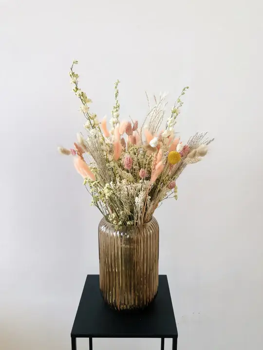 FLORALS BY K - Vente Fleur séchée/pressée - Bouquet séché XL « Soft Pastels » en rose pastel et saumon1