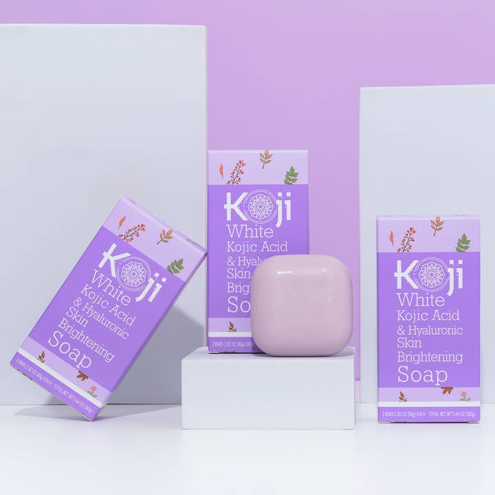 Koji White - Wholesale Facial Cleanser - Kojic Acid & Hyaluronic Acid Brightening Soap (2 Bars)8