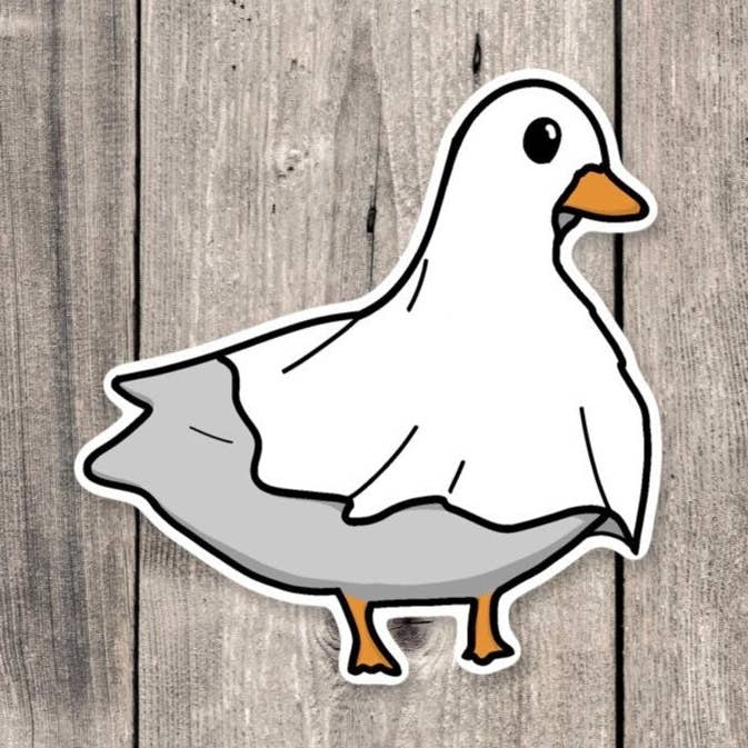 Halloween Ghost Duck - Vinyl Sticker for wholesale by Roseish Designs