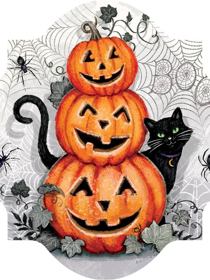 Hang Around-Cat and Pumpkins for wholesale by Custom Decor