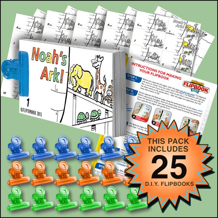 DIY Noah's Ark GROUP Activity Pack - Makes 25 Flipbooks! for wholesale by Fliptomania