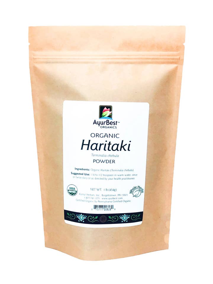 Vente en gros d'épices et d'herbes - Poudre d'haritaki, sac biologique de 1 lb (454 g) pour la vente par Komal Herbals, Inc