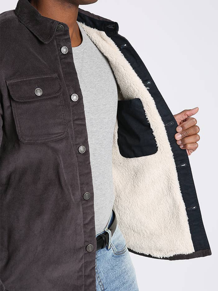JACHS NY - Wholesale Shirt Jacket/Shacket - Men's - Concord Sherpa Lined Corduroy Shirt Jacket