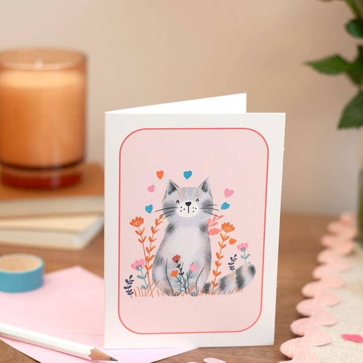 Pack de cartes de vœux vierges - 8 cartes de chat pour la vente par Sjstationery