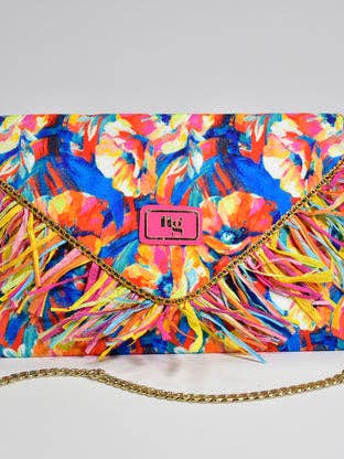 Rosalie painted floral Designer/Handmade Clutch for wholesale by NG Creative