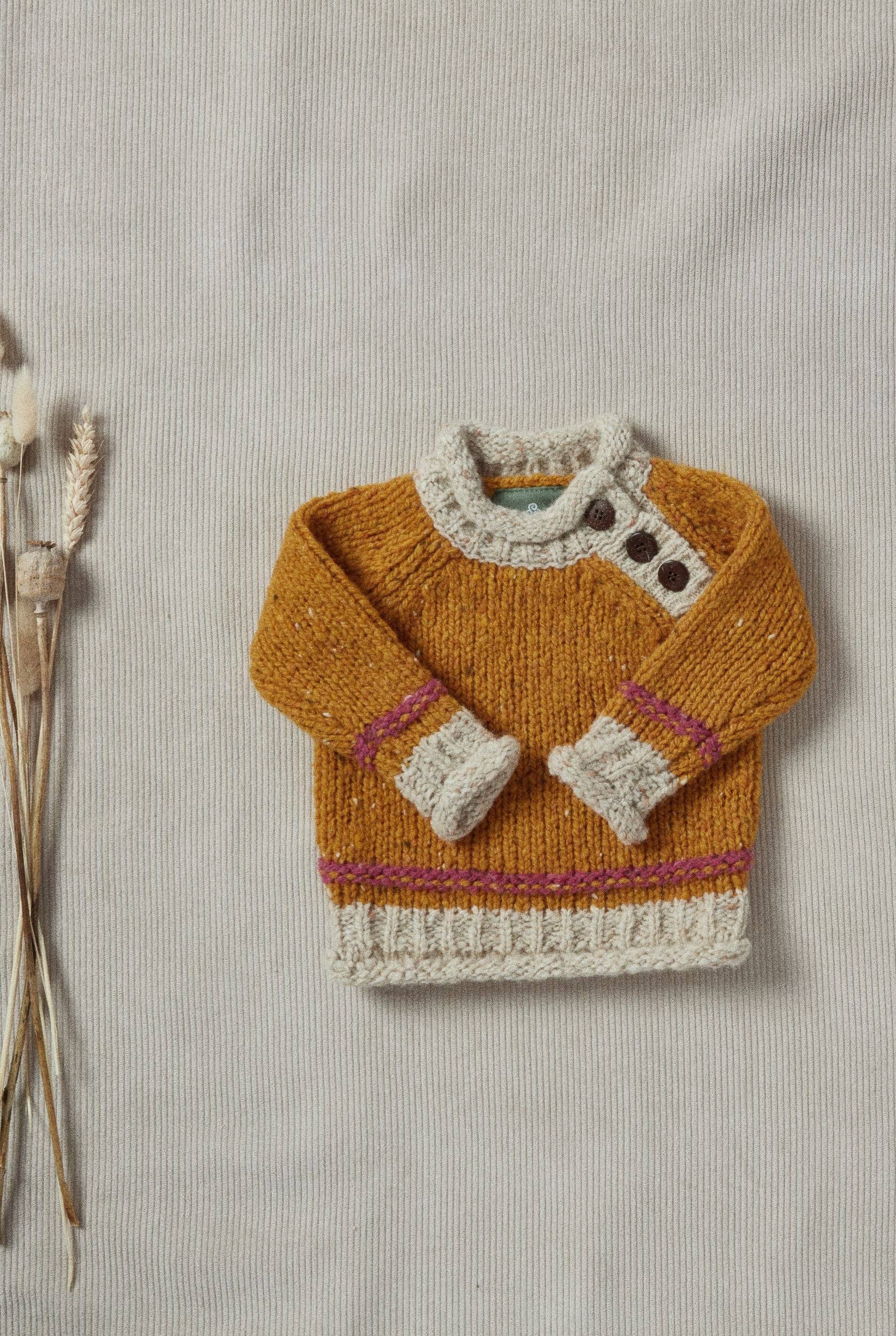 Aran Woollen Mills - Wholesale Knit Sweater - Baby - Gealach Baby Roll Neck Crew - Starlight