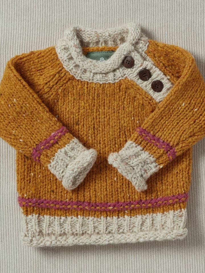 Aran Woollen Mills - Wholesale Knit Sweater - Baby - Gealach Baby Roll Neck Crew - Starlight0