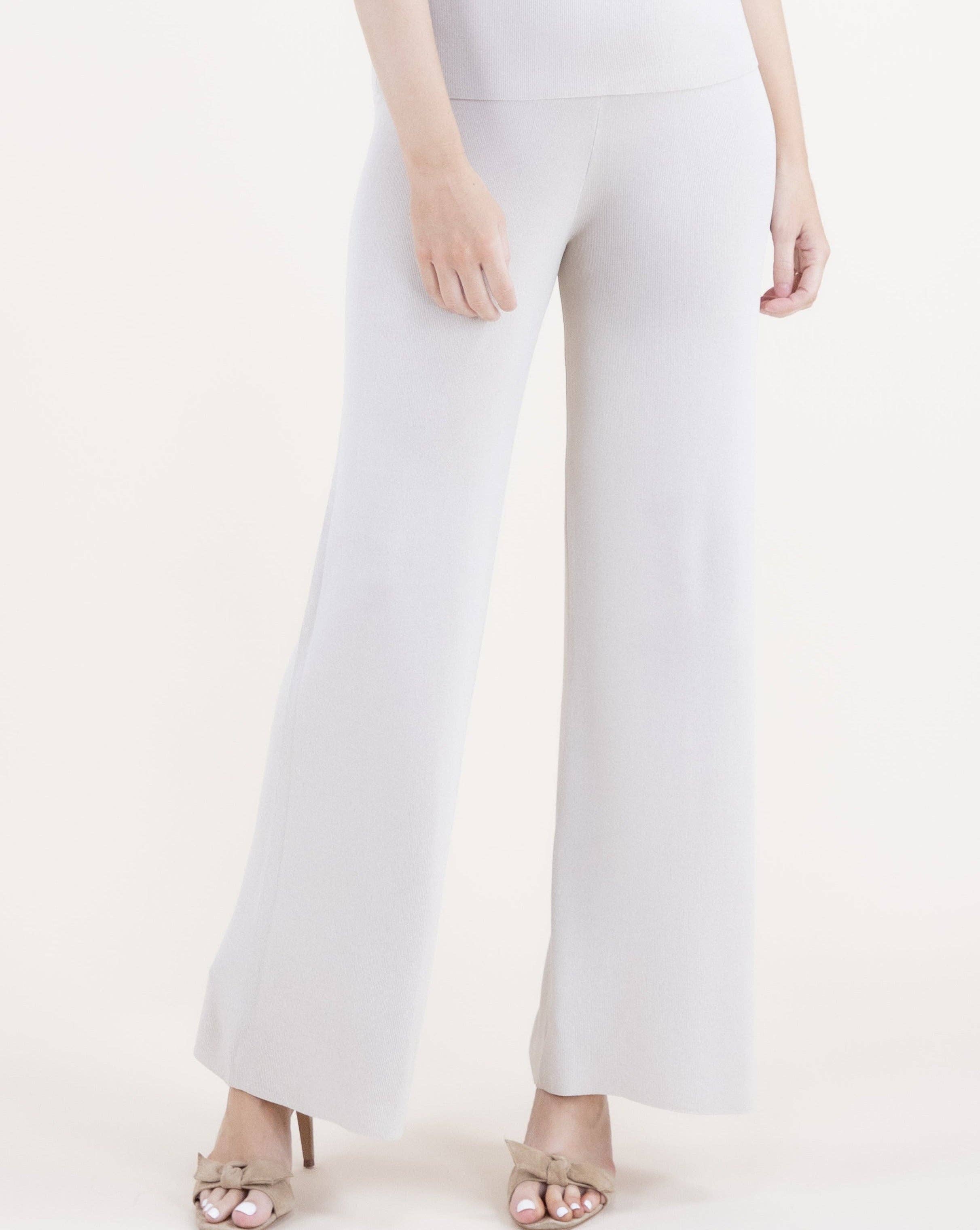 Original USA - Wholesale Pants - Women's - Neutral Wide Leg Thin Knit Pants