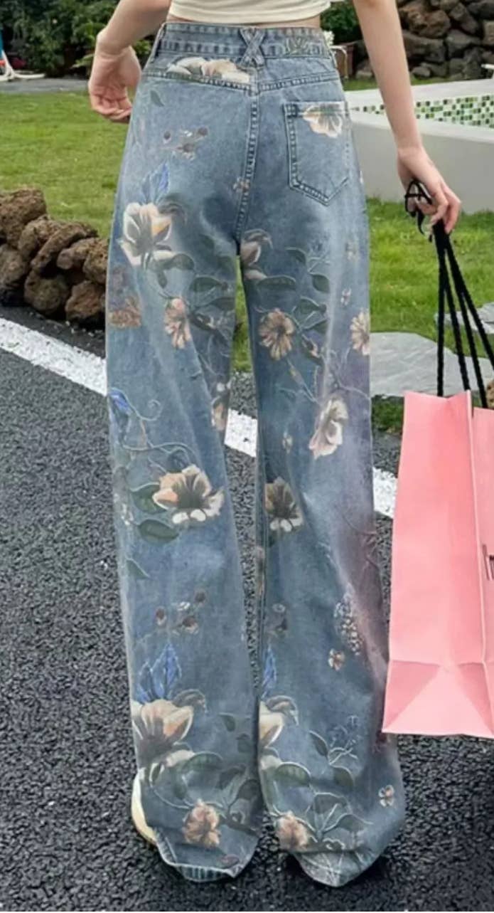 Serenity Collective - Wholesale Jeans - Women's - Floral Print Denim Jeans1
