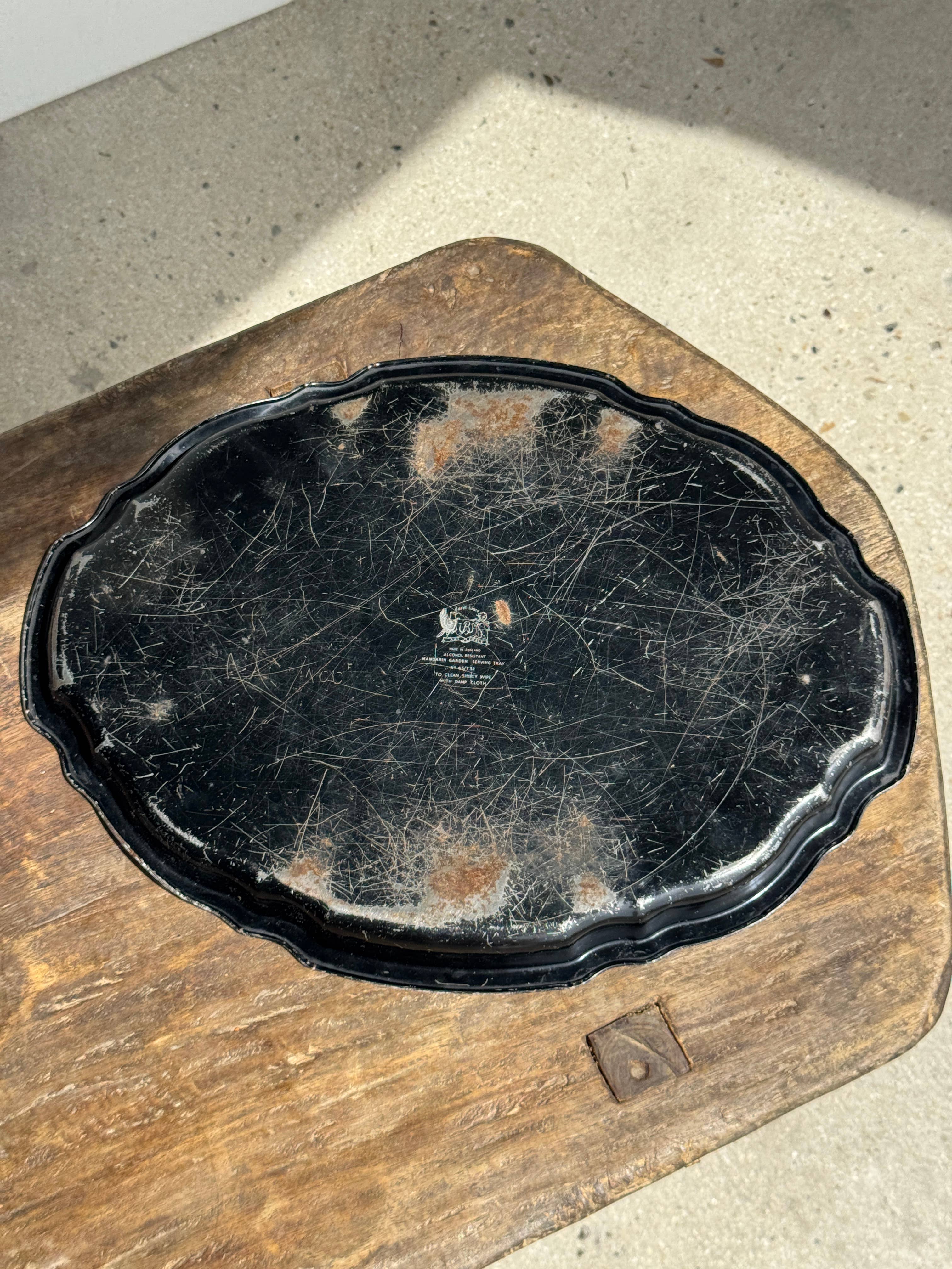 Office Objets - Wholesale Decorative Tray - Vintage black tray Asian theme L4415