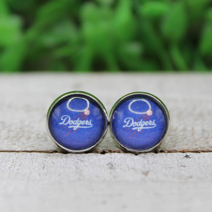 Hylidae Boutique - Wholesale Stud/Post Earrings - Baseball, Dodgers • Stud Earrings