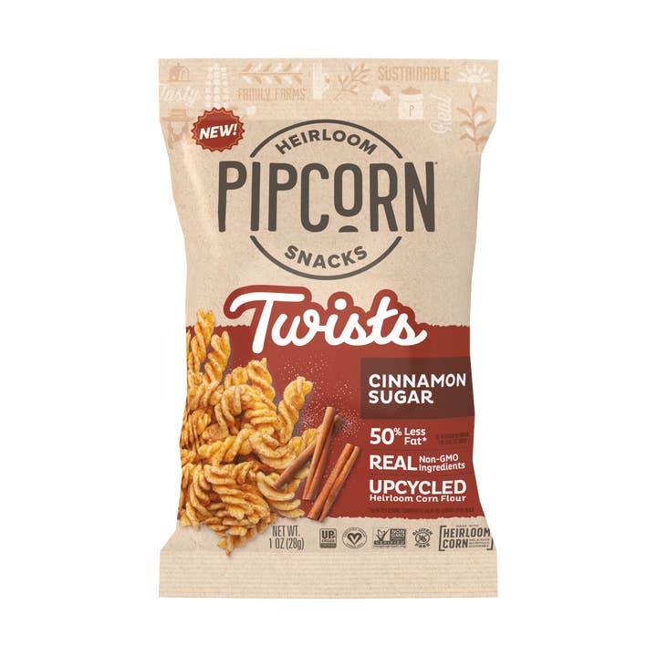 Pipcorn - Wholesale Popcorn - Cinnamon Sugar Twists 1.0 Oz (24 Bags in 1 Case)
