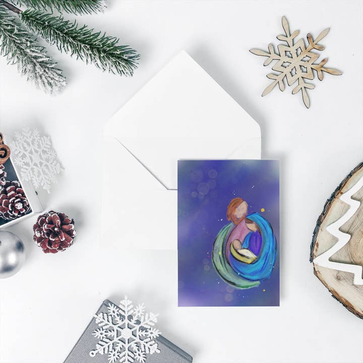 Carte de Noël religieuse : La Nativité pour la vente par Paperleaf Studios